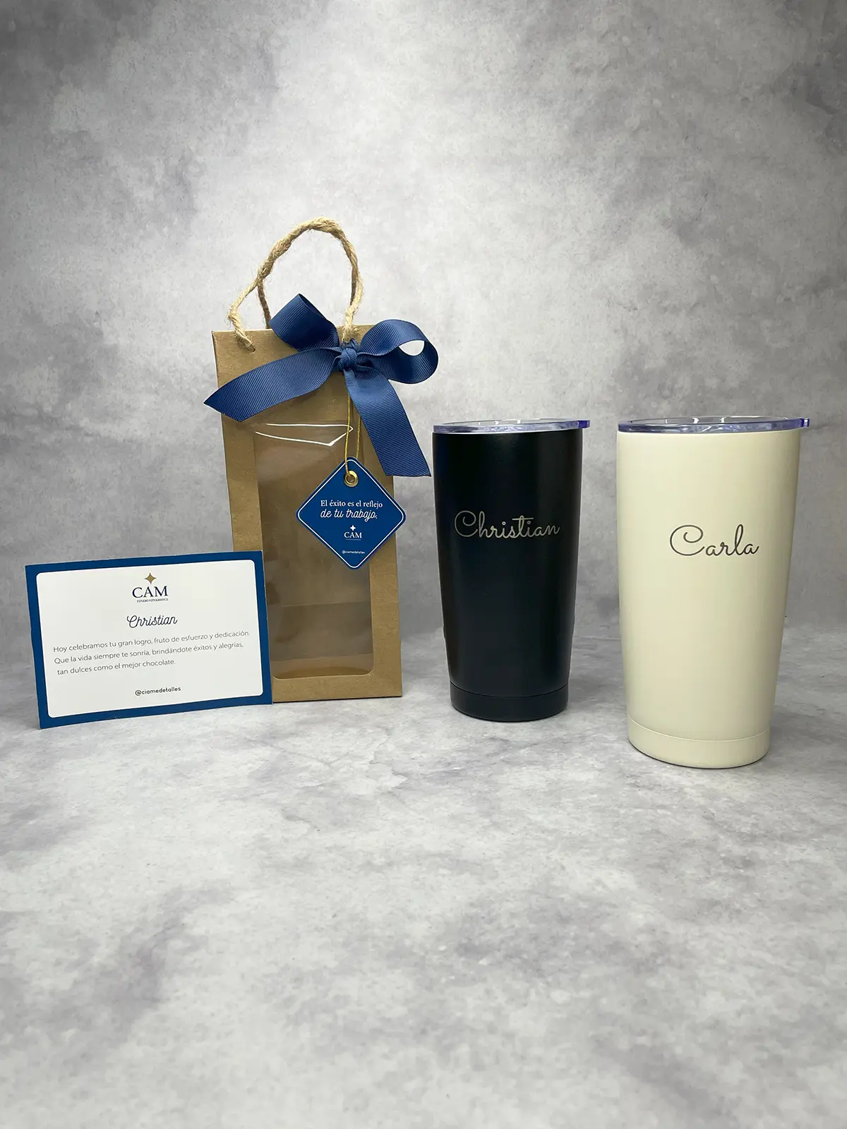 Regalo corporativo con vaso térmico grabado láser