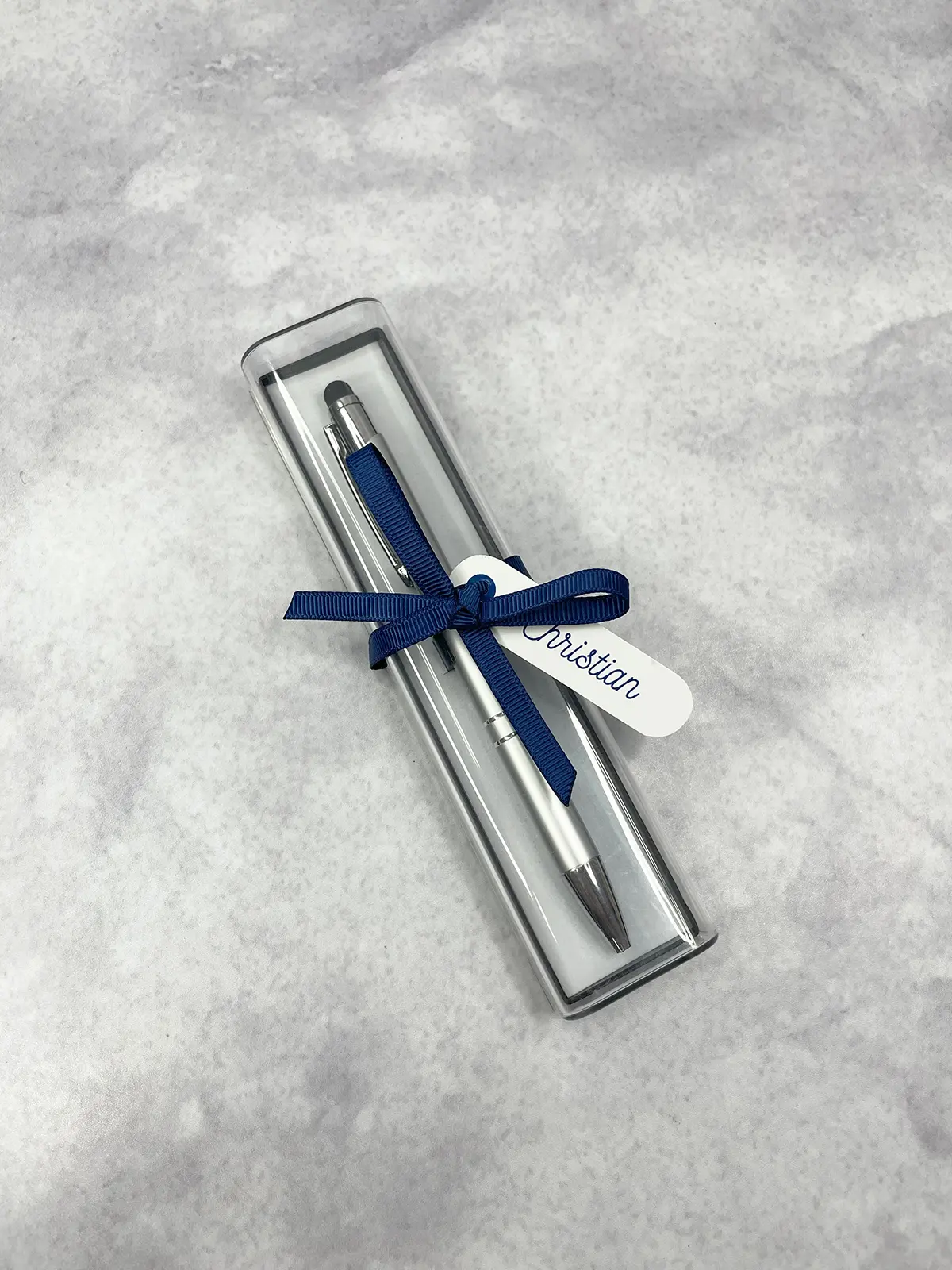Regalo corporativo con lapicero metálico con estuche acrílico